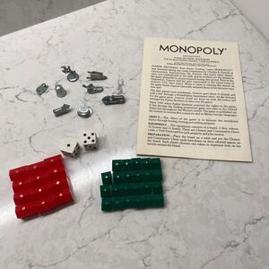 Vintage Parker Brothers‎ Monopoly Game Pieces And Rule Book 1987